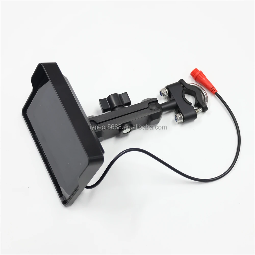 product tiypeor 5 inch motorcycle carplay android auto navigation monitor ips screen portable waterproof display aux bluetooth sd card-9