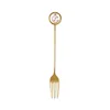 Gold Fork Pink Moon Pendant