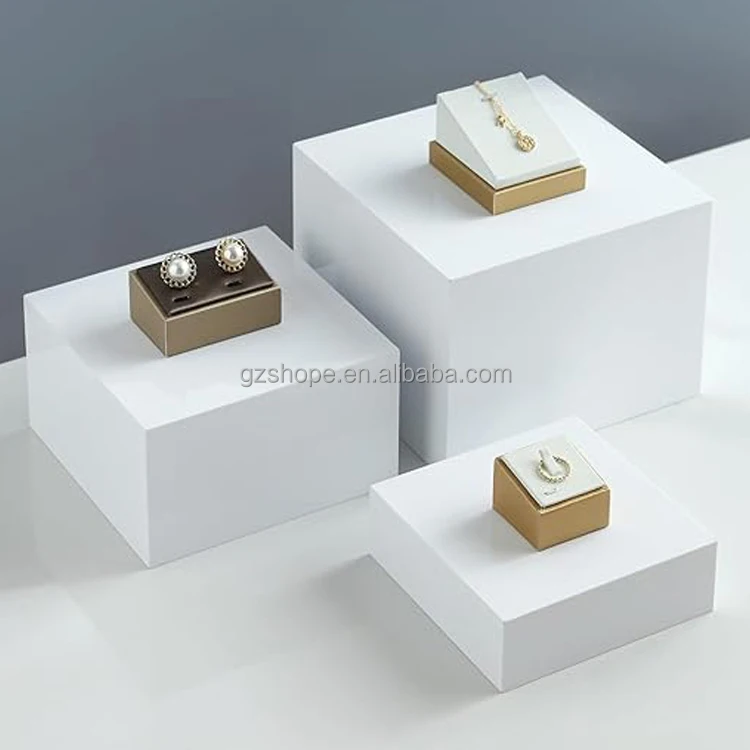 SHP Factory Custom Acrylic Display Cube Sets Wedding Party White Acrylic Catering Buffet Risers For Food Display Stand