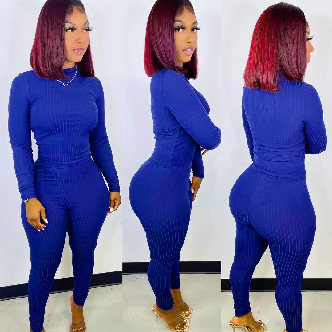 Custom Ribbed Woman Jog Suit Set Plus Size Jogging Suits Wholesale