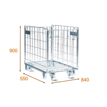 840x550xH900l wire mesh storage cage with 4 wheels  Wire Trolley laundry cart  with wheel for Laundry Hotel Hospital