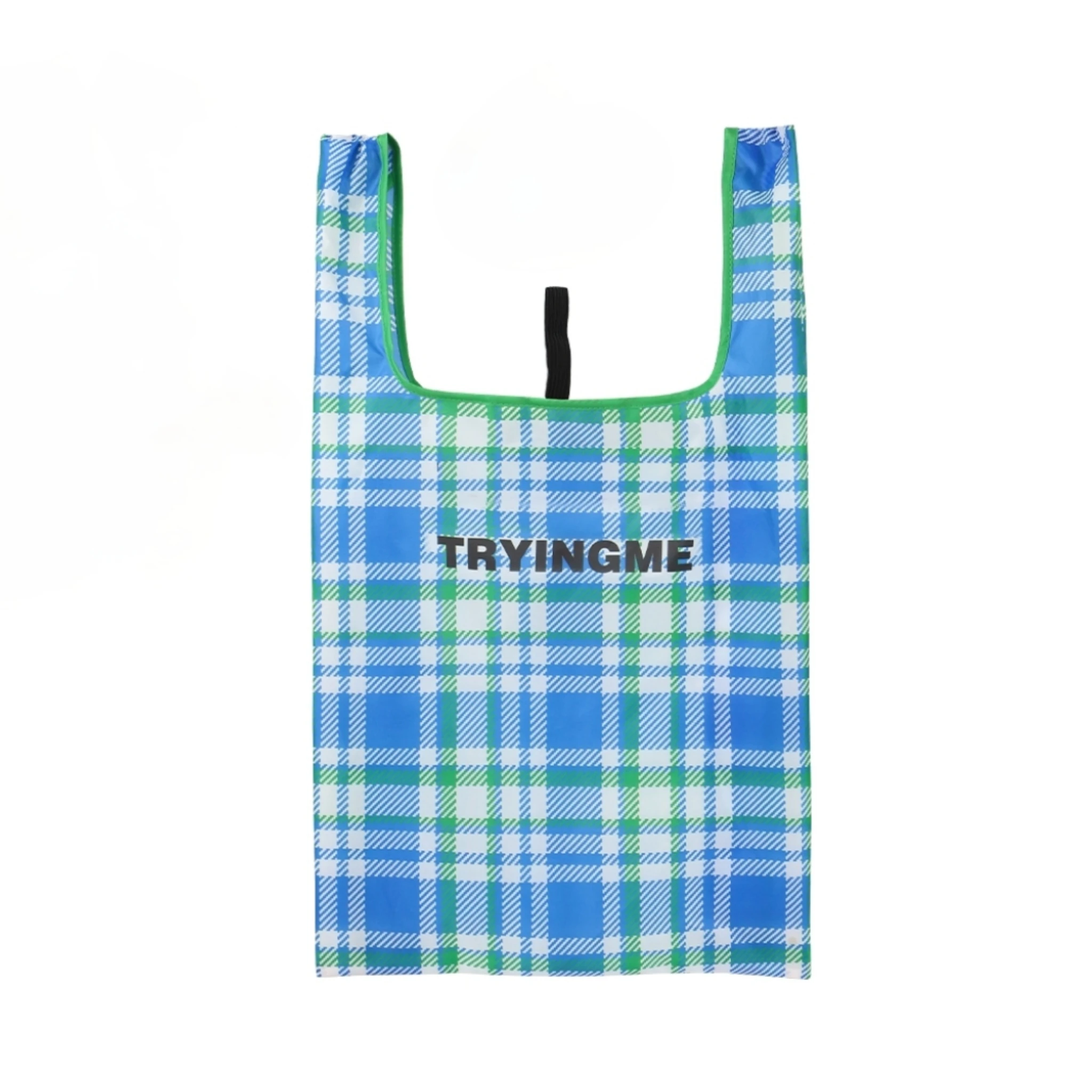 2025 New Eco-Friendly Reusable Grocery Tote Long Handle Foldable Polyester Shopping Bag