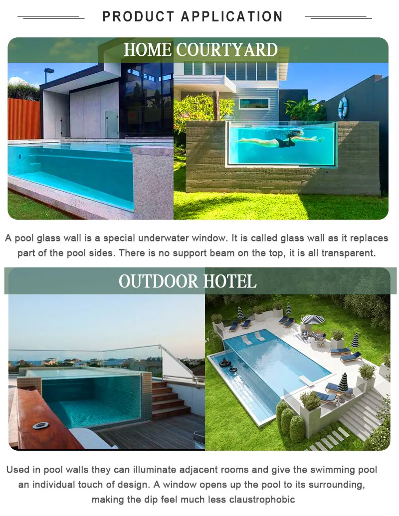 Custom Clear Fiberglass Piscina Big Slides Glass Wall Pool Piscina ...