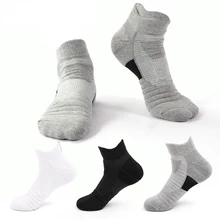 Fashion Black White Custom Sport Mesh Terry Men Ankle Socks athletic basketball golf socks