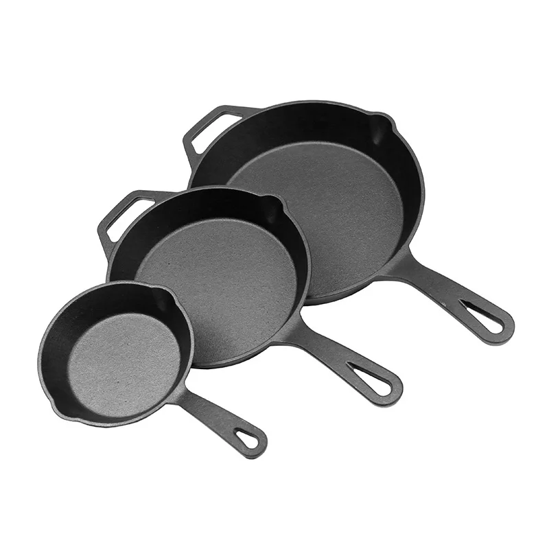 Хит продаж 6/8/10/12 дюймов предварительно приправленные чугунные сковороды с антипригарным покрытием по заводской цене