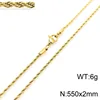 Oro MGBC285 Larghezza: 2 mm Lunghezza: 55 cm