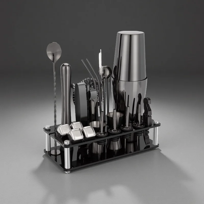 Factory Stainless Steel Cocktail Shaker Sets Reusable Customized Color for Bar Mixology Bartender Kit 23 Pcs