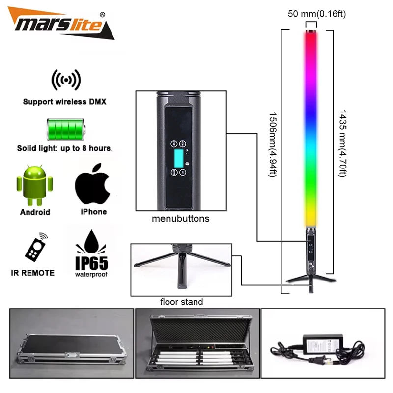 Portable IP65 Wireless Battery 360° LED Tube Light for Stage, DMX ...