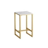 Mesa cuadrada blanca 50*50*105 metal dorado