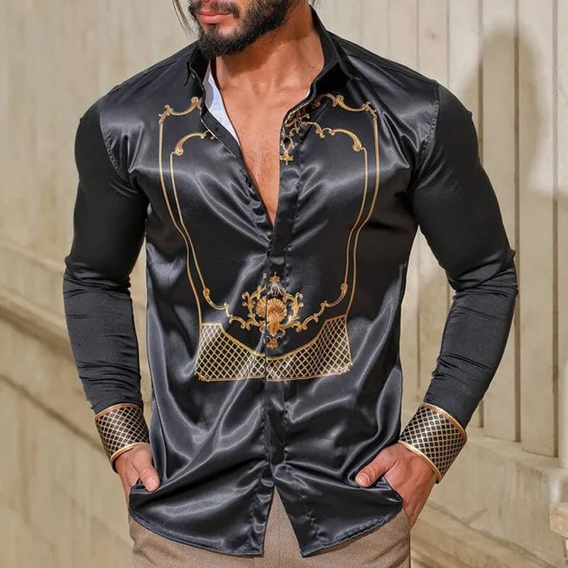 Wholesale 2022 Hot Style Mens Shirts Silk Satin Digital Printing Slim Fit Long Sleeve Print For Men From m.alibaba.com