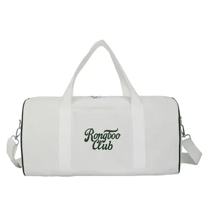 Fashionable Canvas Duffle Bag for Women Lightweight Portable Outdoor Sport and Travel Fitness Bag with Zipper Closure