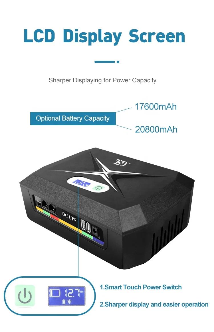 Новое поступление, мини-ИБП с постоянным током 5 В, 9 В, 12 В, источник бесперебойного питания POE LAN 15 В, 24 В, 48 В для домашнего Wi-Fi маршрутизатора, модема, системы видеонаблюдения