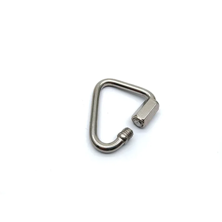 Camping Outdoor Carabiner Stainless Steel Climbing Triangle Quick Link Locking Carabiner Hanging Hook Buckle Hiking Multi Tool
