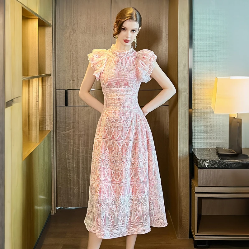 navy blue lace wedding dress Long Lace Navy Mother of the Bride Dress – The Dress Outlet main image 0