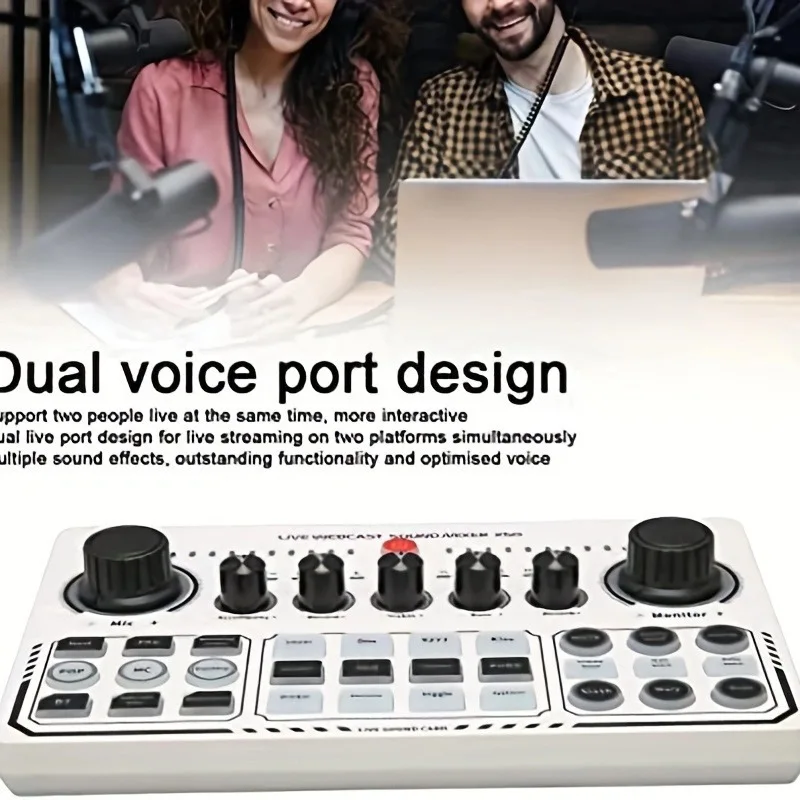 Oem wholesale External Audio Mixer Live Sound Card Mobile Phone Voice Changer Karaoke Broadcast Recording Home KTV