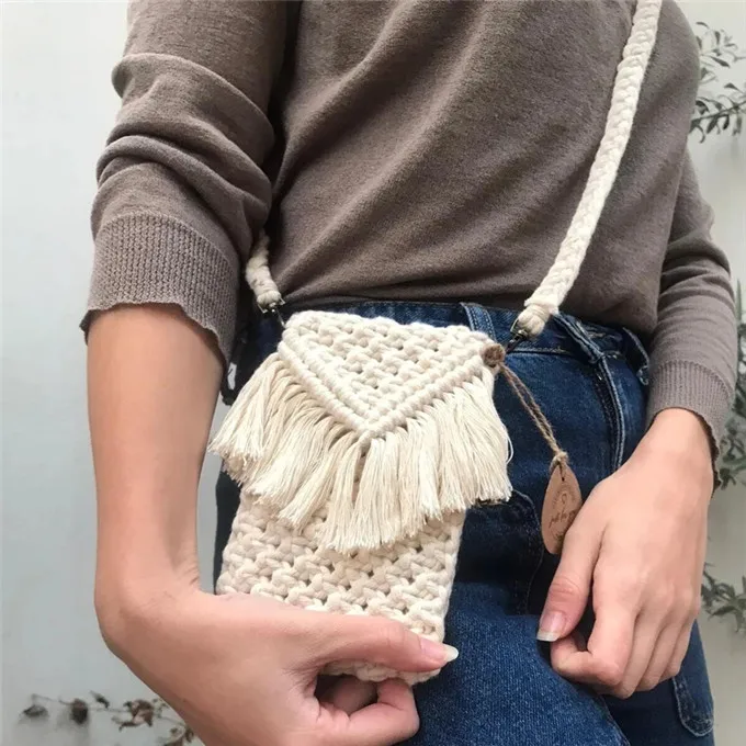 Macrame Crossbody Cell Phone outlet Purse