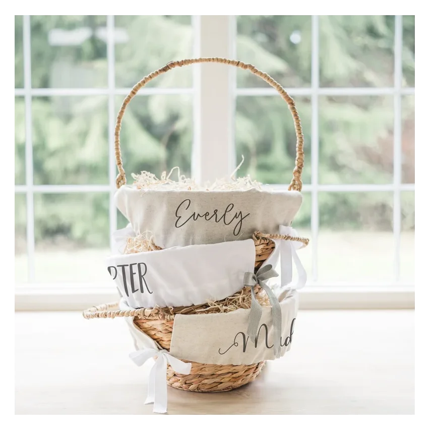 Holiday Candy Wedding Valentine Gift Basket Wholesale Easter Egg Basket Mini Straw Easter Gift