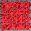 Red hydrangea row