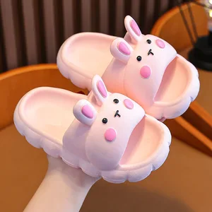 Fashion Summer Non-slip Cartoon Rabbit Slippers Breathable Thick Sole Soft Sole Slippers for Boys Girls
