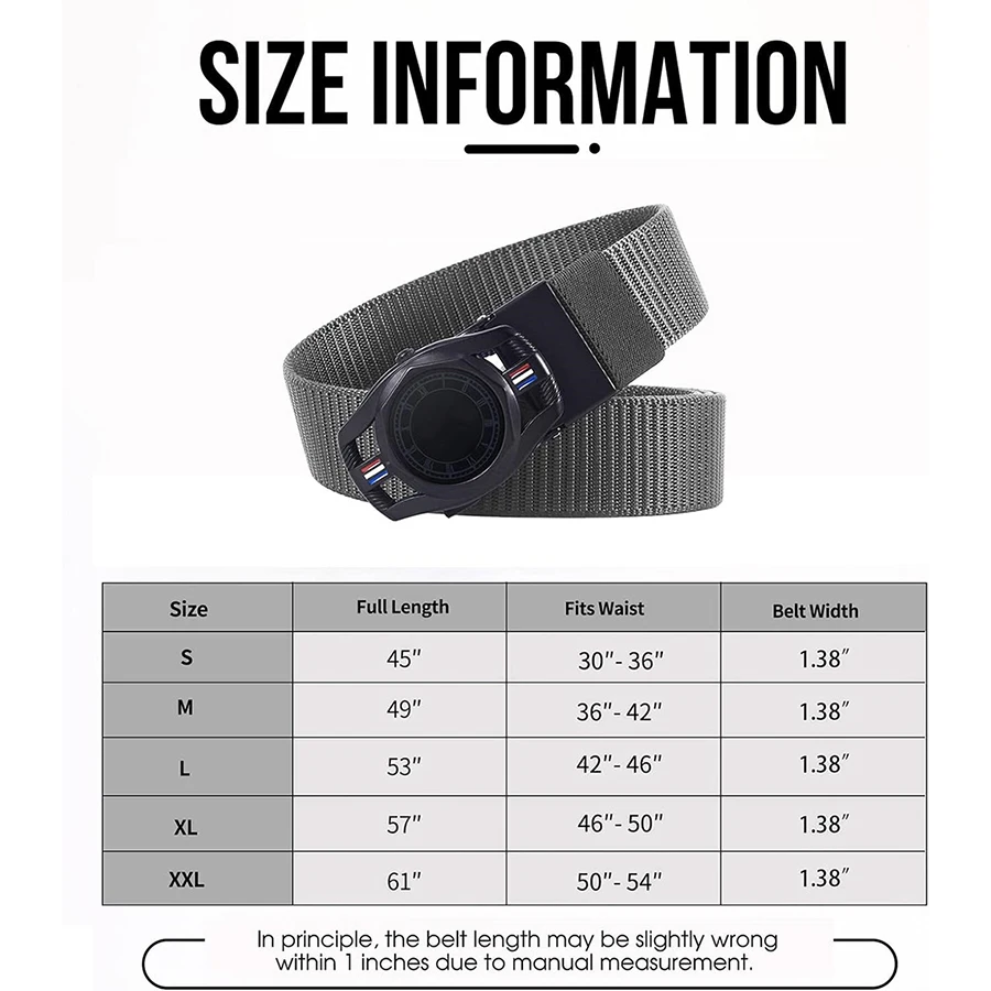 Lightweight Sports Training Wear-resistant Ratchet Belt Adjustable Men Nylon Web Golf Belt Casual Work Tactical Belts