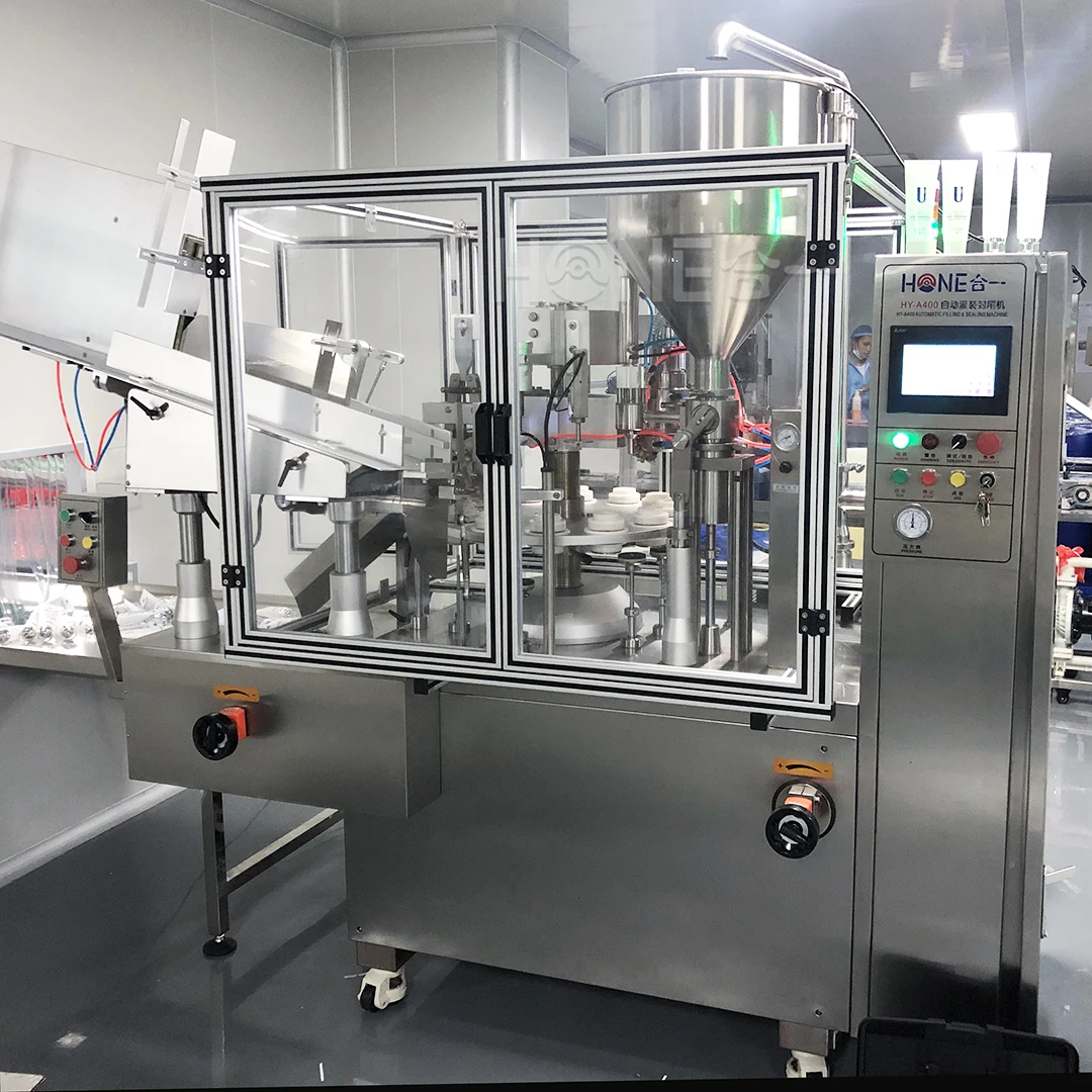 HY-A400 полностью автоматический Косметический Крем тюбик зубной пасты, наполняющая и запечатывающая машина, машина для наполнения и запечатывания пластмассовых туб для продажи