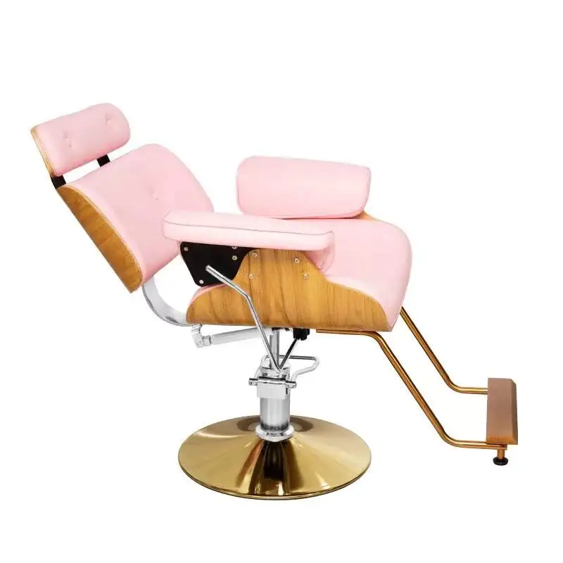 Hydraulic Gold Recliner Hair Salon Styling Chair Pudilai