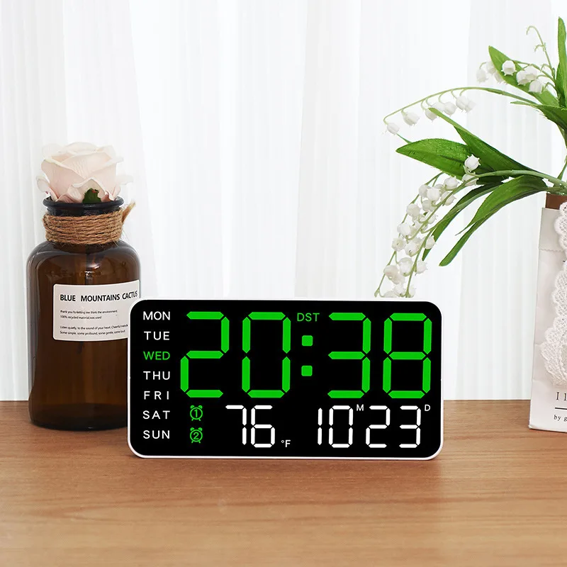 Multifunction LED Desk Alarm Clock Display Temperature Week Calendar Wall Clock Reloj De Pared Digital Table Alarm Clock
