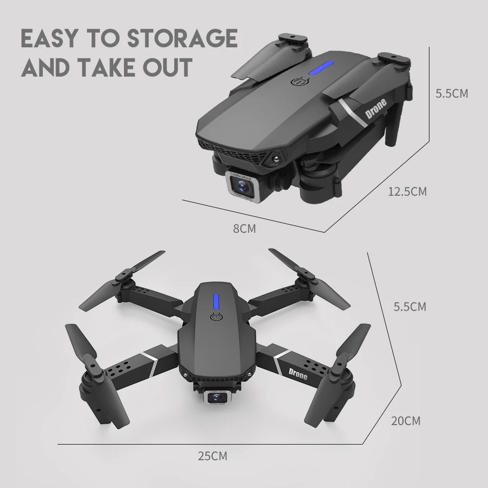 E88 Pro Drone Wifi Fpv Drones Wide Angle Hd 4k Camera Height Hold Rc