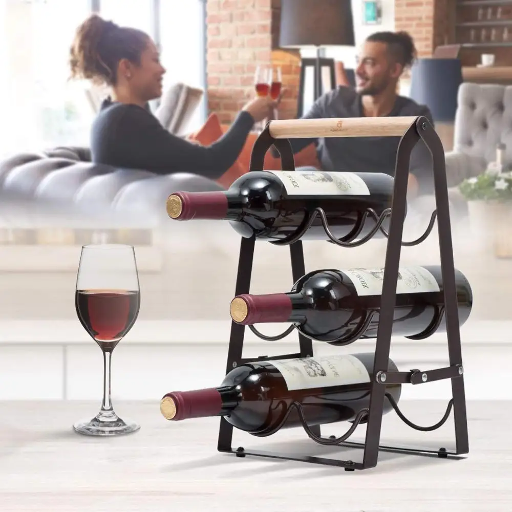 Wholesale Tabletop Metal Wine Display Rack Kitchen Racks And Holders