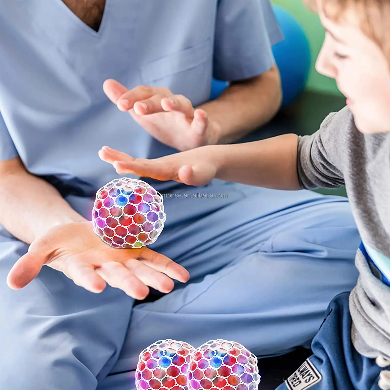Led Squishy Balls Colorful Antistress Squeeze Grape Balls Sensory Toys