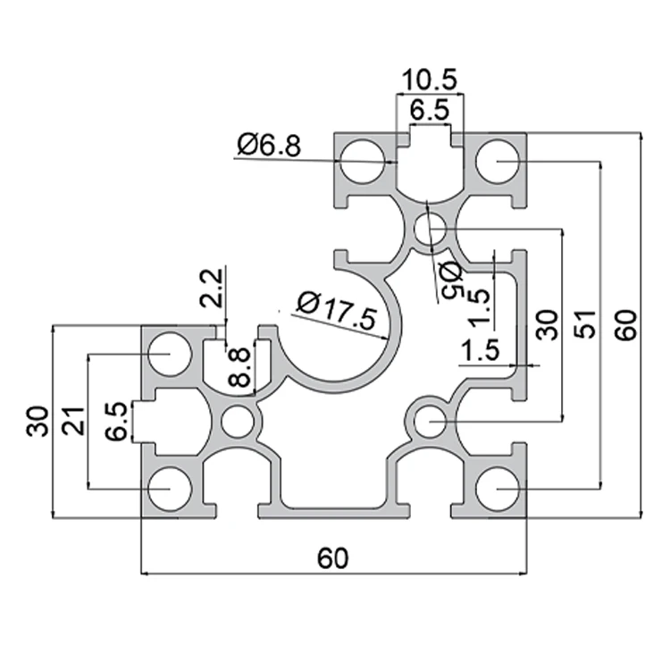 product 60l t slot aluminium profile extrusion right angle aluminium profile industrial aluminium profile for workbench-3