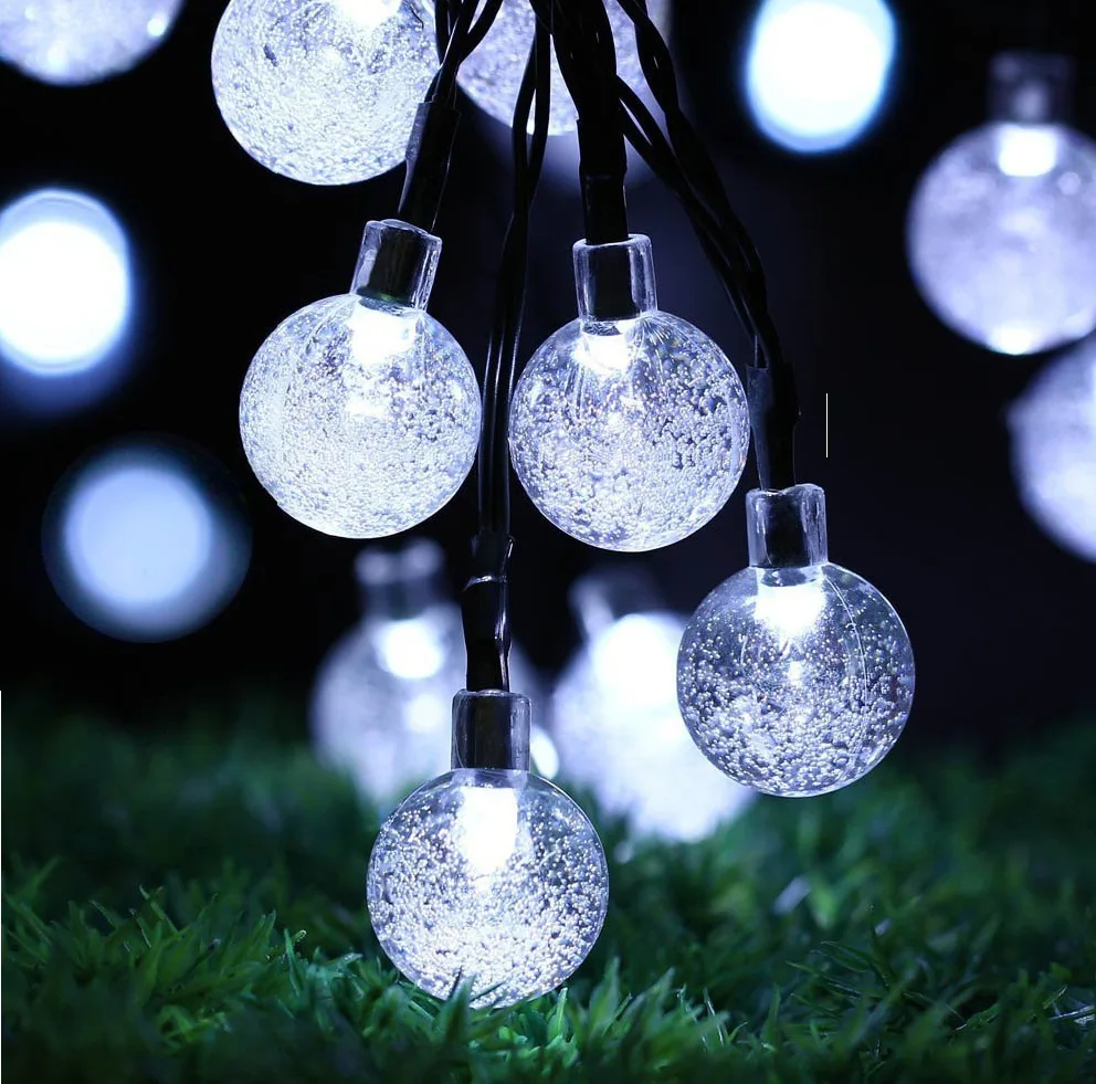 Guirlande Lumineuse Solaire JZK 3m - 30 LED Fleurs Roses Blanc Chaud - Imperméable Pour Jardin/Mariage
