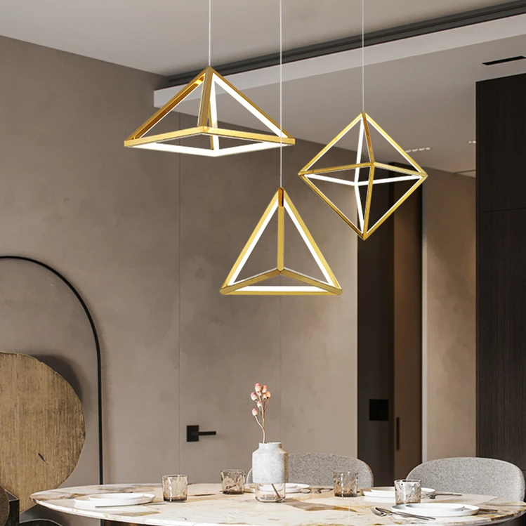 Geometric creative luxury pendant lighting chandelier for bar restaurants