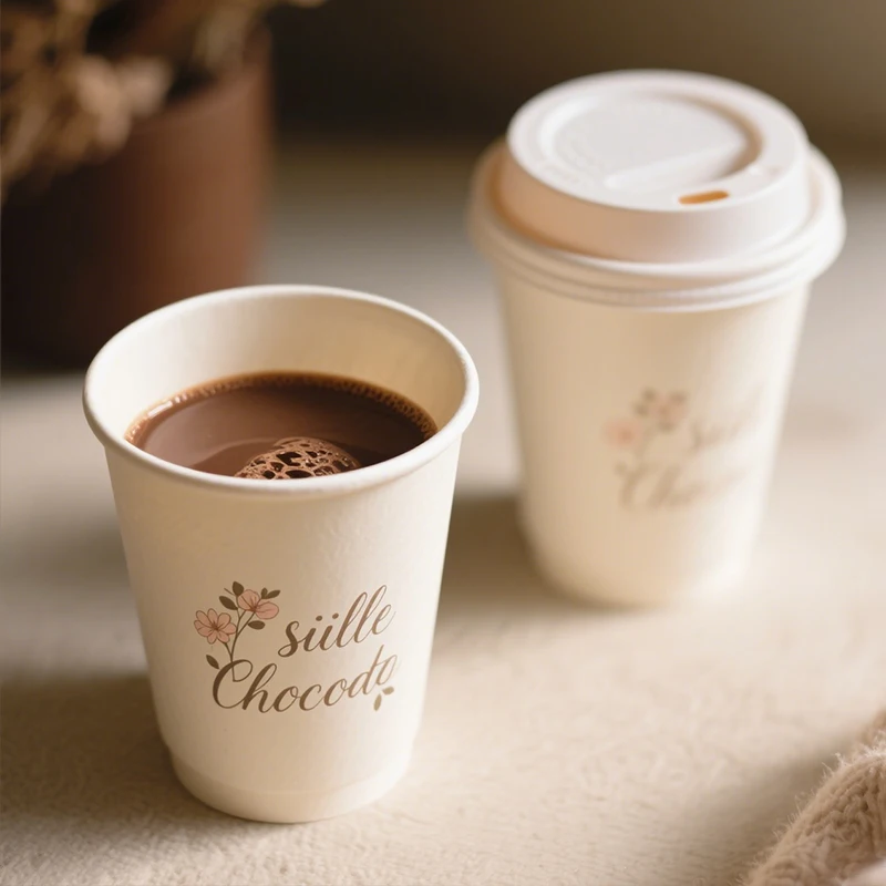 Compostable 8oz 10oz Single Wall Disposable Unique Paper Cup Custom Design Single Layer Small Coffee Cold Drinks Paper Cup