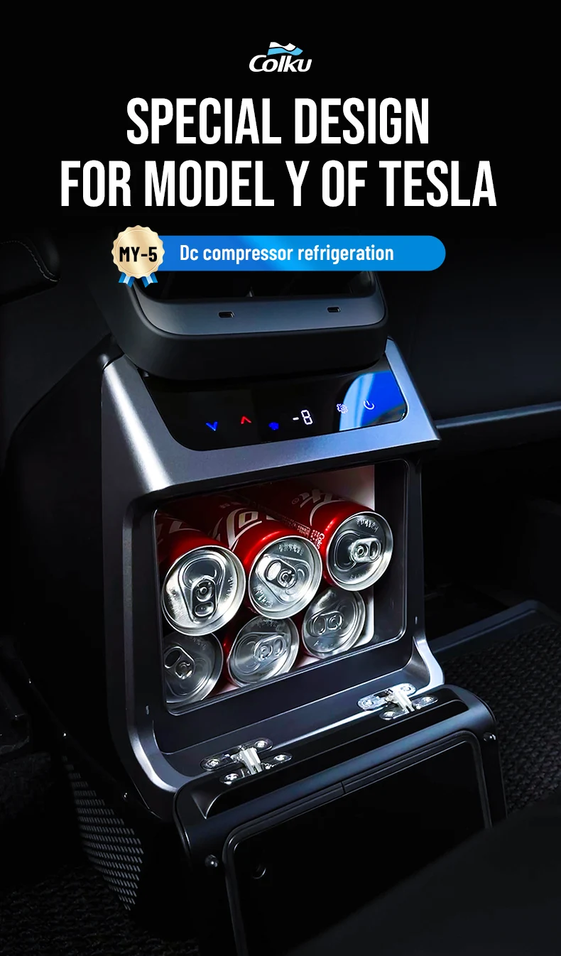 Colku 12 Volt Auto Kühlschrank Für Tesla Model Y Eingebauter Kühlschrank  Innen Zubehör Spezielles Design Für Tesla - Buy 12 Volt Car Refrigerator