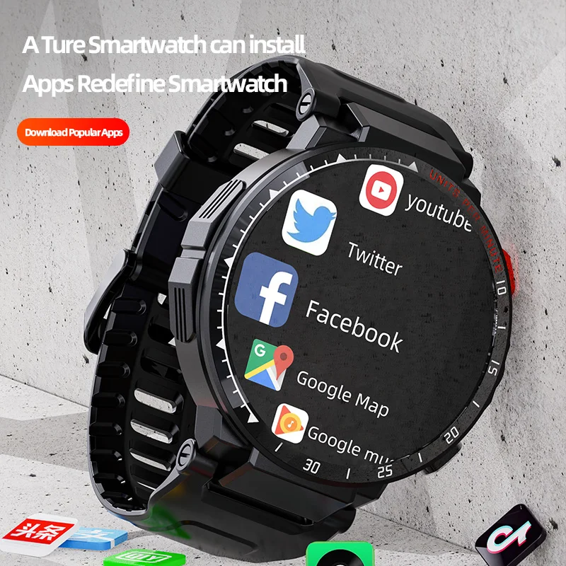 2021 Online Smart Watch Android 7 Wifi 4g Smartwatch Men 1.6 Inch Camera Video Gps Phone Call Heart Rate Monitor Men Reloj