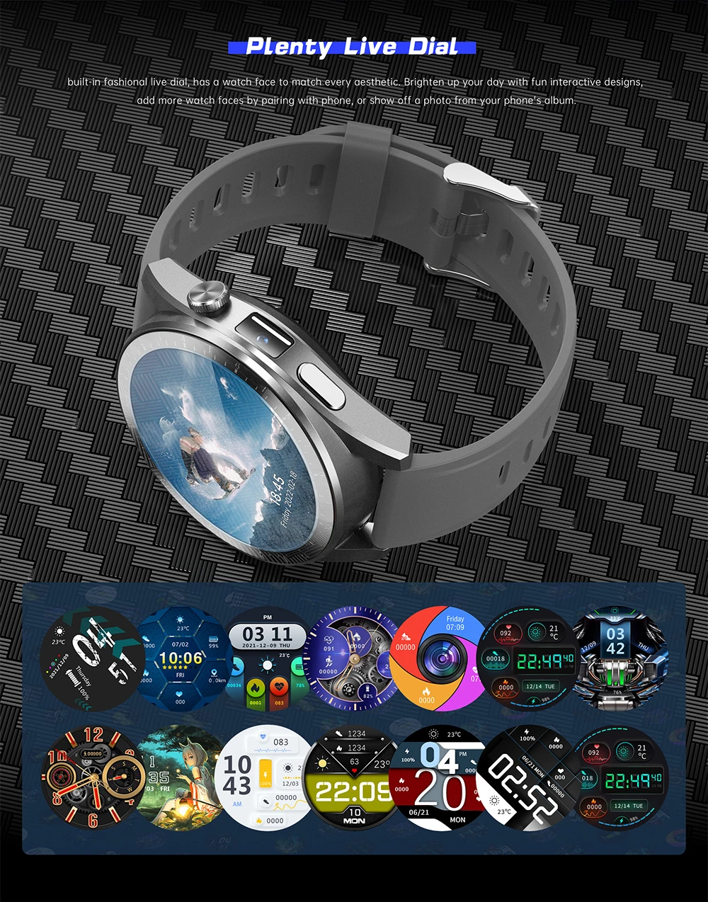 2022 Android Phone Call Heart Rate WIFI GPS Tracker 4g Smart Watch with Sim Card Slot