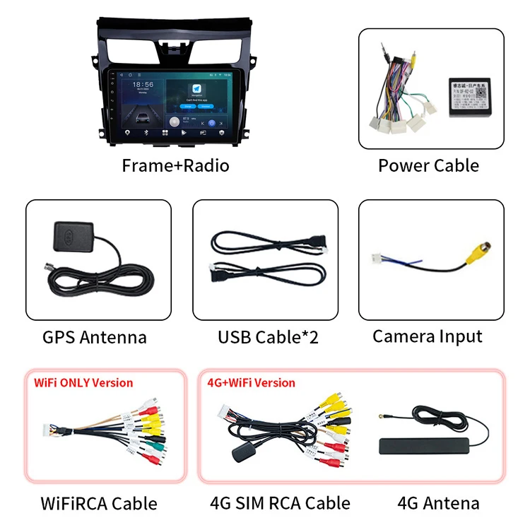 Android 13 Car GPS Navigation for Nissan Altima Teana 3 2013~2018
