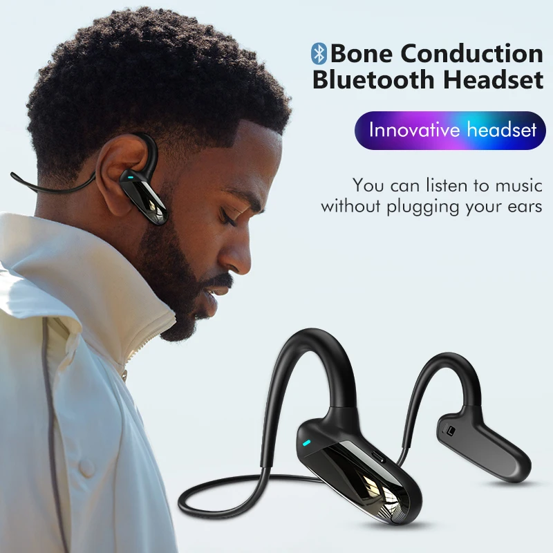 Новый продукт, настоящая беспроводная гарнитура с шейным ободом, гарнитура с костной проводимостью, с ушным крючком, спортивные беспроводные наушники