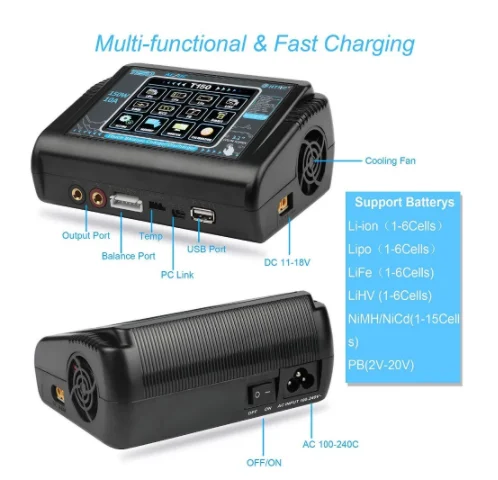 HTRC RC Balance Charger HT306 DC DUO 600W*2 30A*2 Dual Port 4.3" Color LCD Touch Screen for Lilon/LiPo/LiFe/LiHV Battery supplier