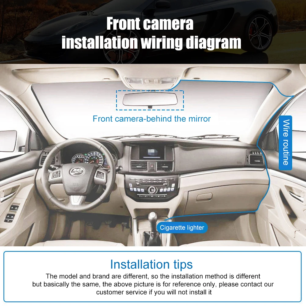 3 Lens Dash Cam 4 Inch Touch Screen With Rear Car Camera Recorder Night Vision Loop Recording G