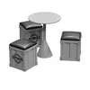 Light gray one table three chairs