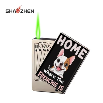 SHAOZHEN Wholesale Custom Fashion Playing Card Lighter,Windproof Metal Inflatable Portable Promotion Cigarette Gas Lighter
