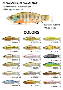 Popular Big Fishing Lure Glide Bait 135mm 31g Multi Jointed Swimbait for Pike Salmon Walleye Bass Sea Fishing Hard Bait Wobblers – Soft Lure – view 3
