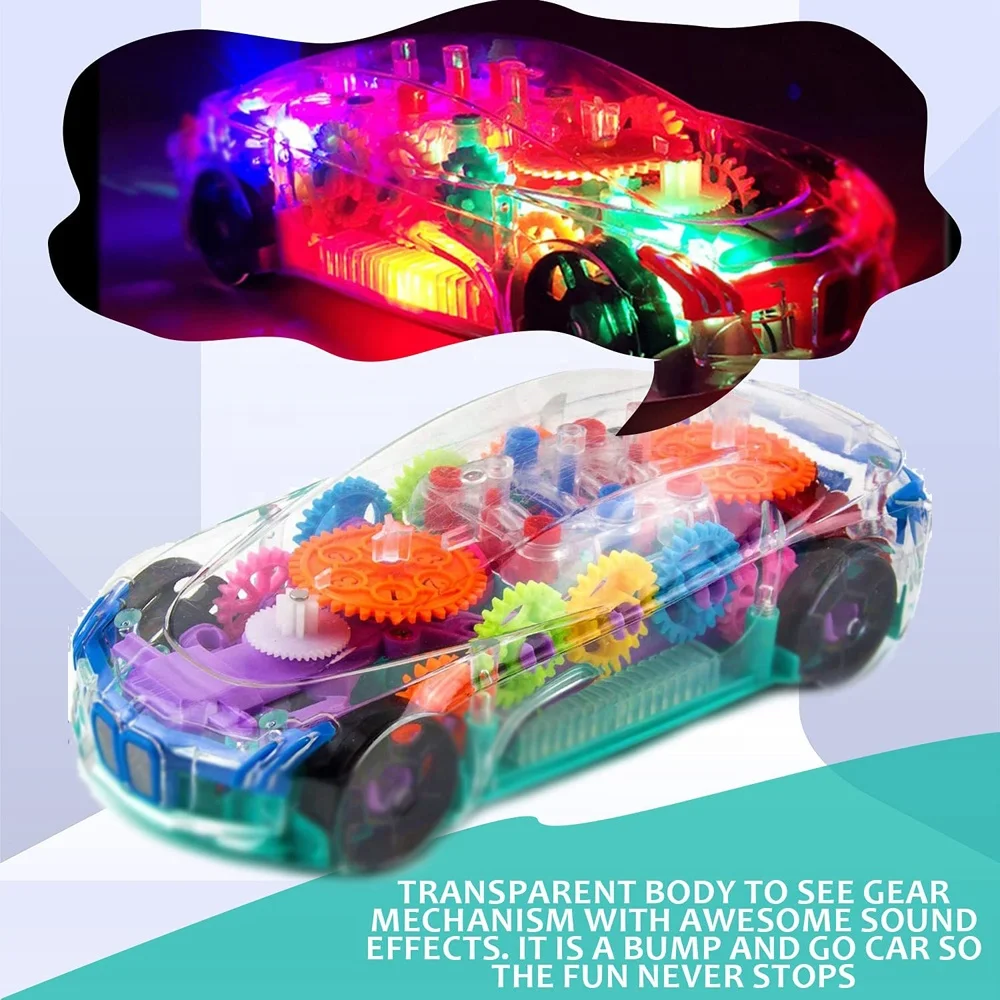 Crianças Piscando Carro De Corrida Brinquedo Transparente Luz Acima  Colorido Led Música Engrenagem Mecânica Carro Luminoso Modelo Crianças  Presente Aniversário - Carrinhos De Brinquedo E De Metal - AliExpress