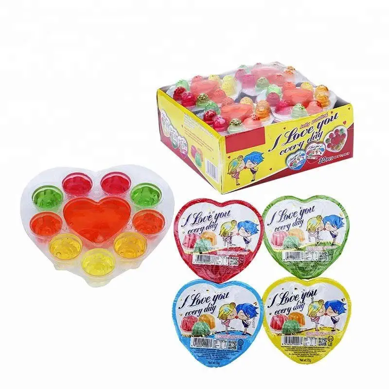 OEM Halal Colorful Heart Shape Fruit Heart Fruit Jelly