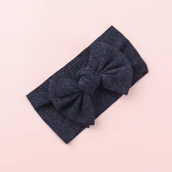 767 Baby Girl Headband Solid Color Soft Nylon Elastic Headband Bows Knotted Newborn Toddler Headbands Hair Accessories Infant