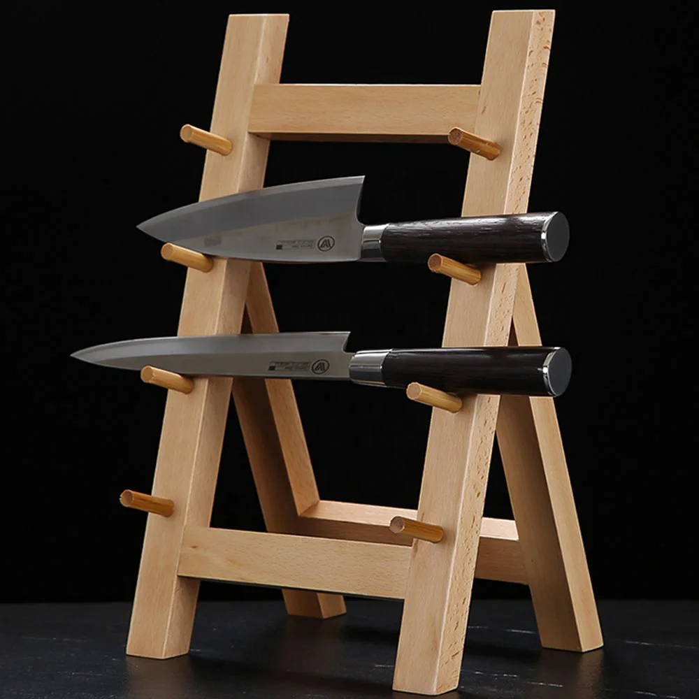 Японский нож сашими, деревянный держатель, кухонная стойка, 5 ярусов, деревянная витрина для ножей