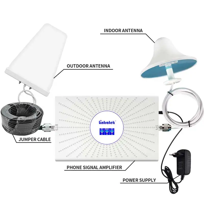 Lintratek Band Signal Booster Enhance Cellular 900 1800 2100 Mhz