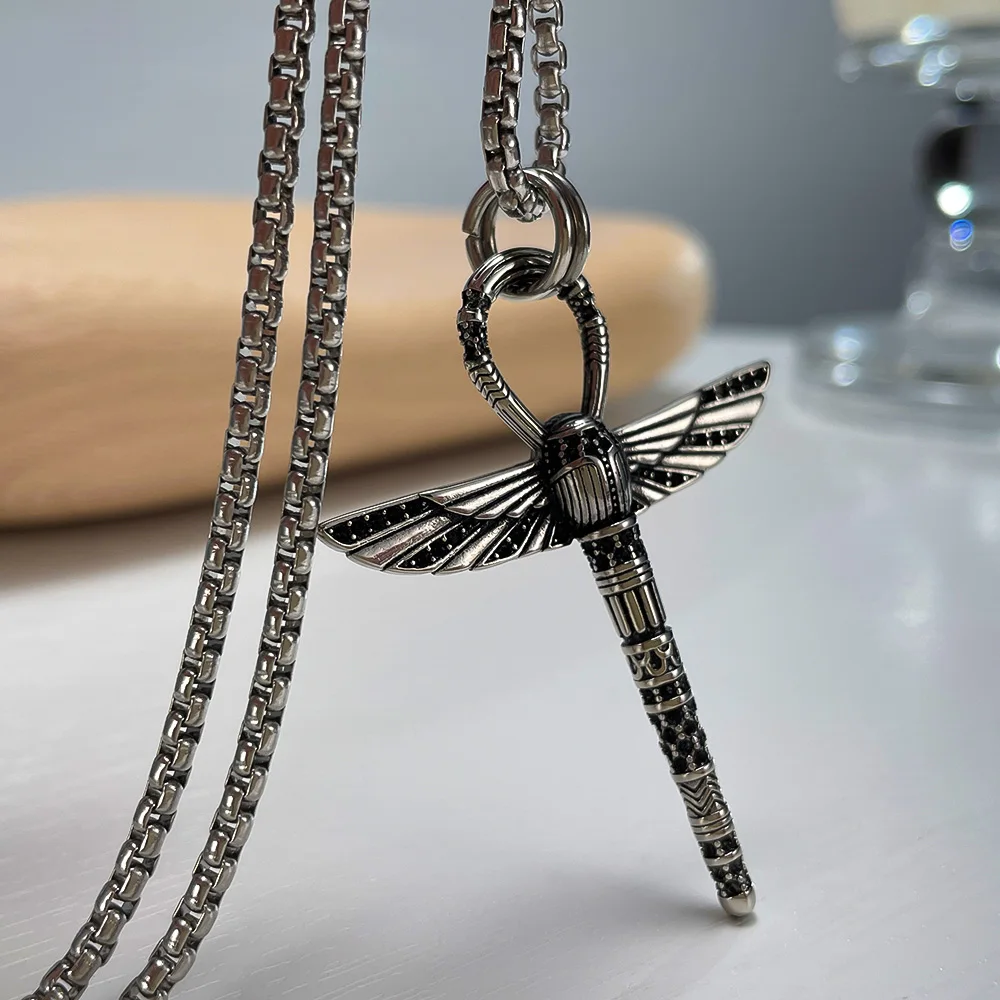 Colliers Croix Ankh égyptienne - Lot De 2 (or Et Argenté) - Style Gothique Punk - Pour Homme
